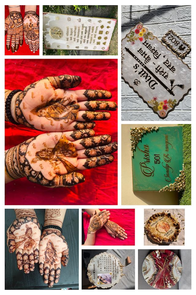 Kajal professional mehndi artist and resin artist