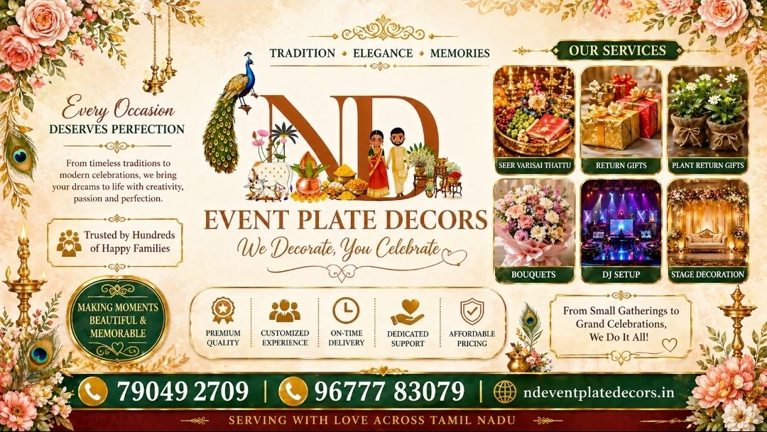 ND Event Plate Decors | Seer Varisai Thattu Decoration Chennai